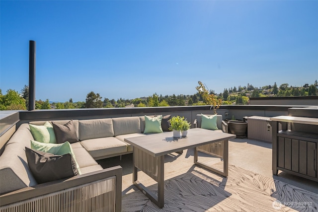 3240 32nd Ave W Unit B, Seattle, WA 98199 - wooden deck with outdoor lounge area