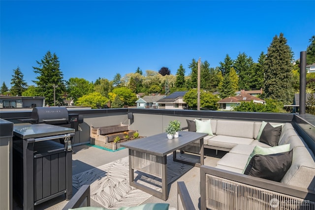 3240 32nd Ave W Unit B, Seattle, WA 98199 - deck featuring an outdoor hangout area and area for grilling