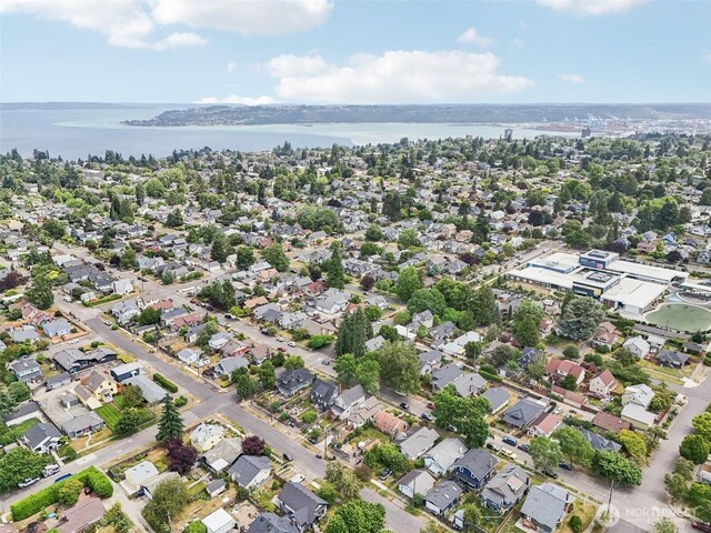 1022 N Anderson St, Tacoma, WA 98406 - aerial view of property and surrounding area featuring a large body of water and nearby suburban area