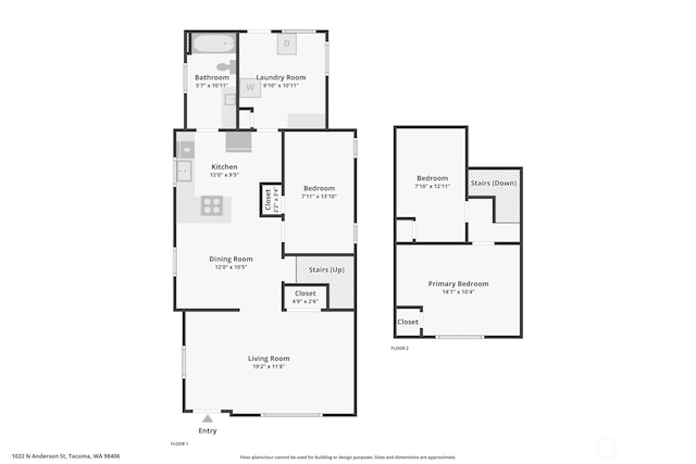 1022 N Anderson St, Tacoma, WA 98406 - view of property floor plan