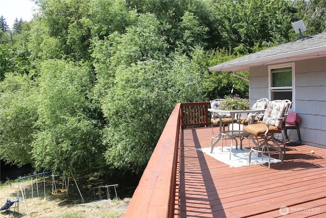 418 SW Canyon Loop, Winlock, WA 98596 - wooden terrace with outdoor dining space