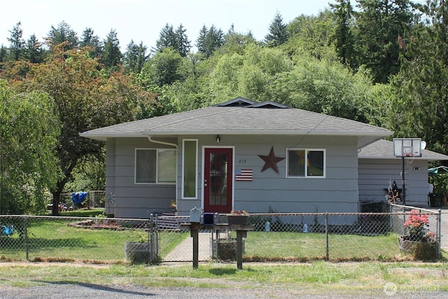 418 SW Canyon Loop, Winlock, WA 98596 - bungalow-style house featuring a shingled roof and a gate