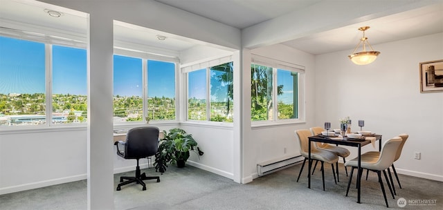 3814 11th Ave W Apt 23, Seattle, WA 98119 - carpeted office space featuring baseboard heating and baseboards
