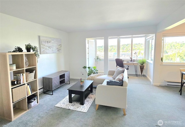 3814 11th Ave W Apt 23, Seattle, WA 98119 - carpeted living room with baseboards
