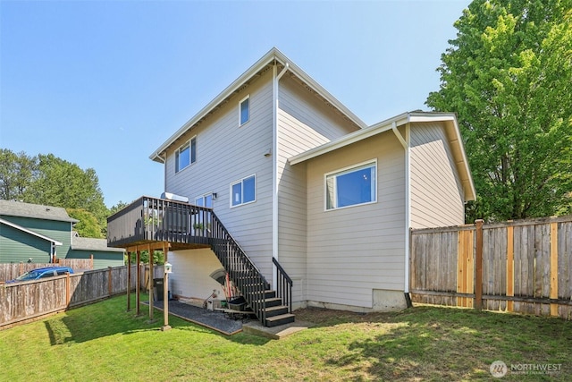 26820 NE 163rd St, Duvall, WA 98019 - rear view of house with a deck and stairway