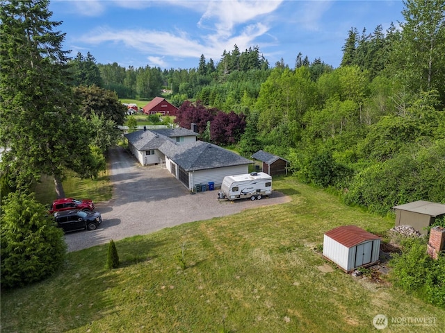 11012 36th St E, Edgewood, WA 98372 - view from above of property with a heavily wooded area