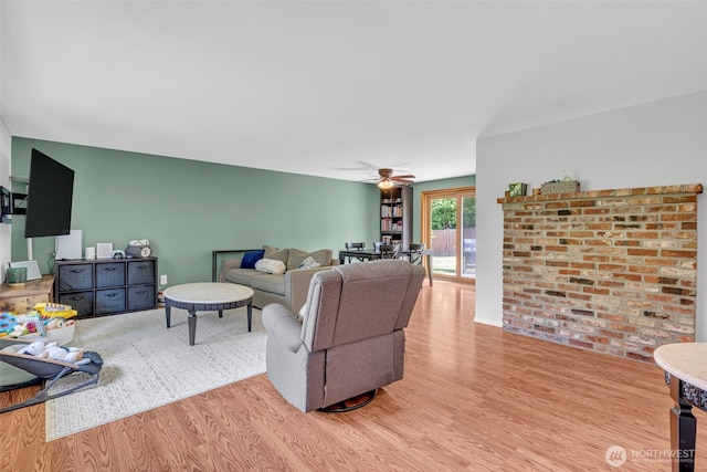 2779 Maple Tree Ln, Camano Island, WA 98282 - living room with light wood-type flooring and a ceiling fan