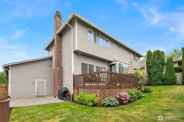 4624 SW 329th Way, Federal Way, WA 98023 - back of house featuring a patio area, a deck, and a chimney