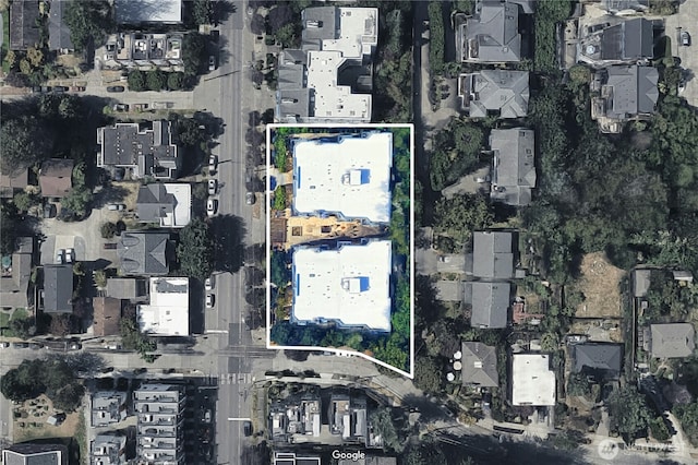 6970 California Ave SW Unit B304, Seattle, WA 98136 - aerial perspective of suburban area featuring property parcel outlined