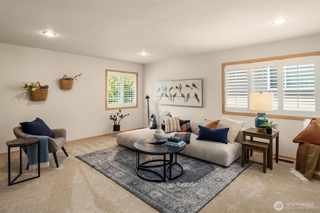23976 SE 40th Pl, Sammamish, WA 98029 - carpeted living area featuring recessed lighting and baseboards