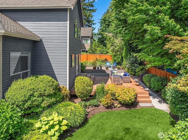 23976 SE 40th Pl, Sammamish, WA 98029 - view of yard with a deck and an outdoor living space