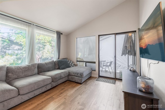 130 SW 116th St Unit F32, Seattle, WA 98146 - living area featuring lofted ceiling and light wood-style floors
