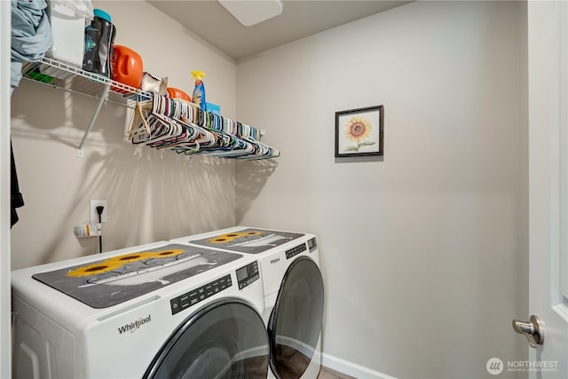 8713 E Gilman Ave, Arlington, WA 98223 - laundry area with independent washer and dryer and baseboards