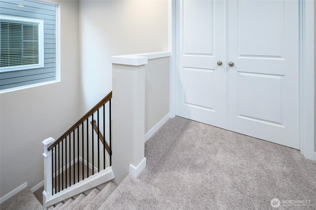 14516 204th Ave E Unit 895, Bonney Lake, WA 98391 - corridor with an upstairs landing, carpet flooring, and baseboards