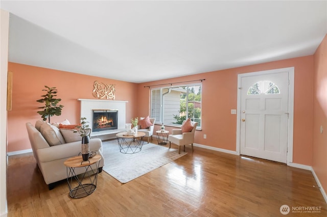 29356 38th Pl S, Auburn, WA 98001 - living area featuring wood finished floors, plenty of natural light, and a fireplace
