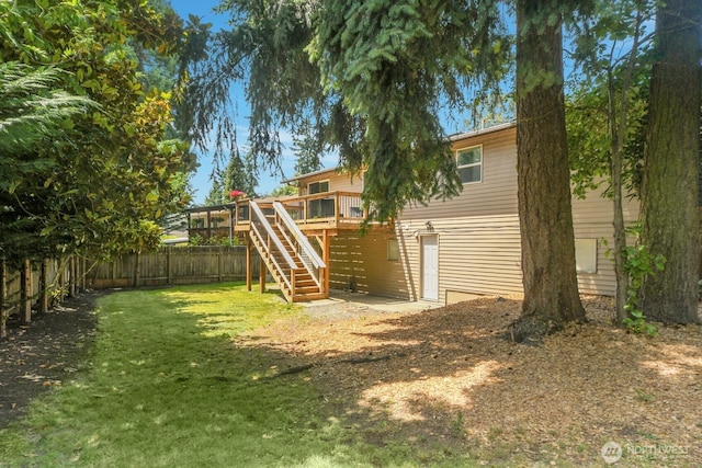 15226 116th Pl NE, Kirkland, WA 98034 - view of yard with stairs and a wooden deck