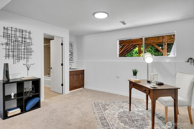 15226 116th Pl NE, Kirkland, WA 98034 - office with a sink and light colored carpet