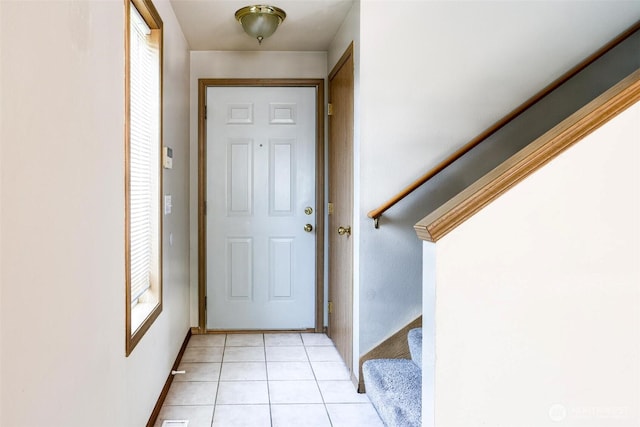 1404 102nd St E, Tacoma, WA 98445 - doorway featuring stairway and light tile patterned floors