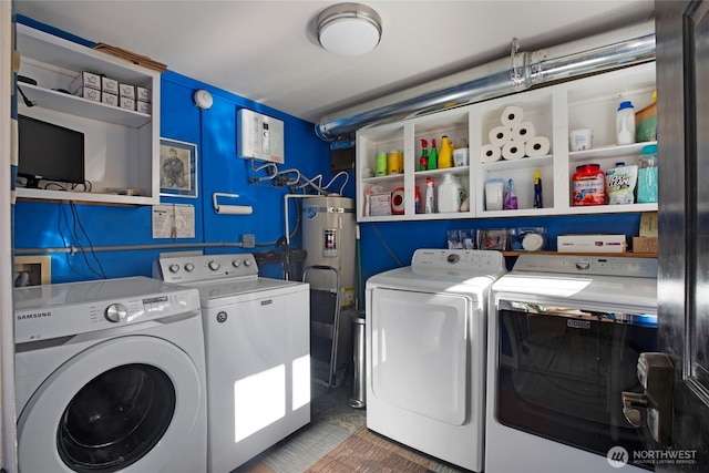 2400 E Howell St Unit G, Seattle, WA 98122 - laundry area featuring separate washer and dryer and strapped water heater