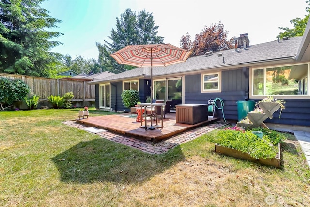 11258 29th Ave SW, Seattle, WA 98146 - back of property with a wooden deck and a chimney