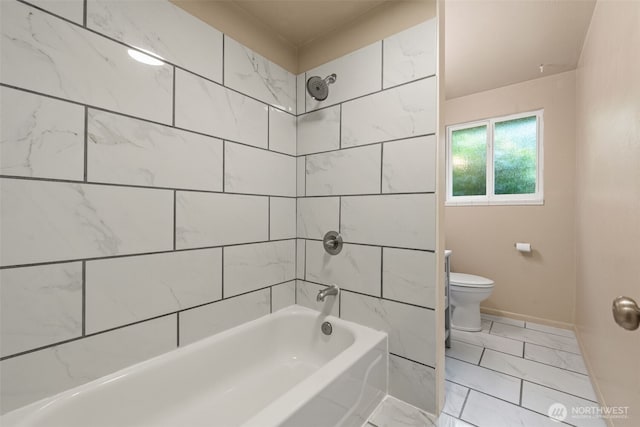 35804 15th Ave SW, Federal Way, WA 98023 - bathroom with marble look tiles and bathtub / shower combination