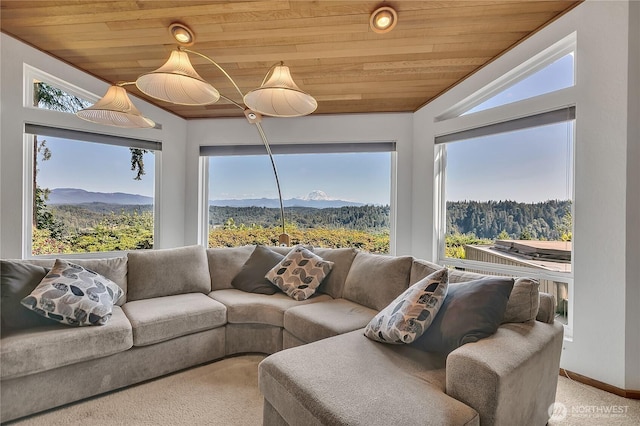 20219 SE 344th St, Auburn, WA 98092 - sunroom / solarium with plenty of natural light, a mountain view, and vaulted ceiling