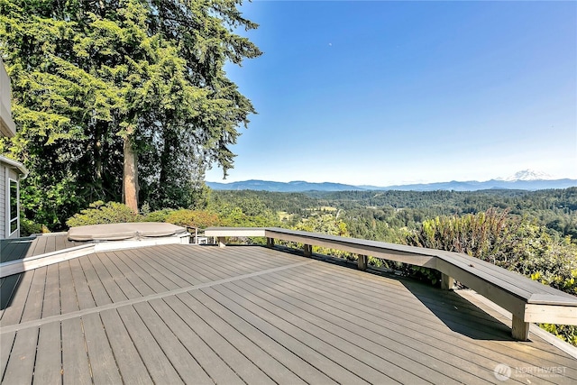 20219 SE 344th St, Auburn, WA 98092 - deck featuring a view of trees, grilling area, and a mountain view