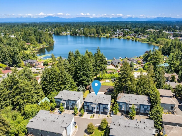 16201 Meadow Rd Unit G2, Lynnwood, WA 98087 - aerial perspective of suburban area featuring a forest and a large body of water