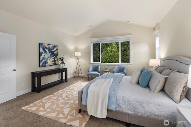 24332 NE 8th Pl, Sammamish, WA 98074 - bedroom with carpet floors, vaulted ceiling, and baseboards