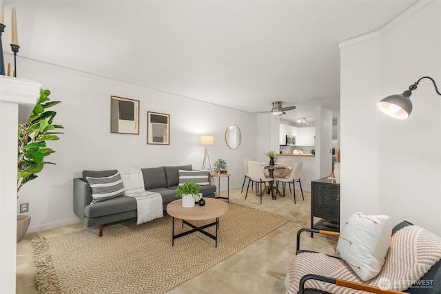 2244 13th Ave W Unit 106, Seattle, WA 98119 - living room featuring a ceiling fan