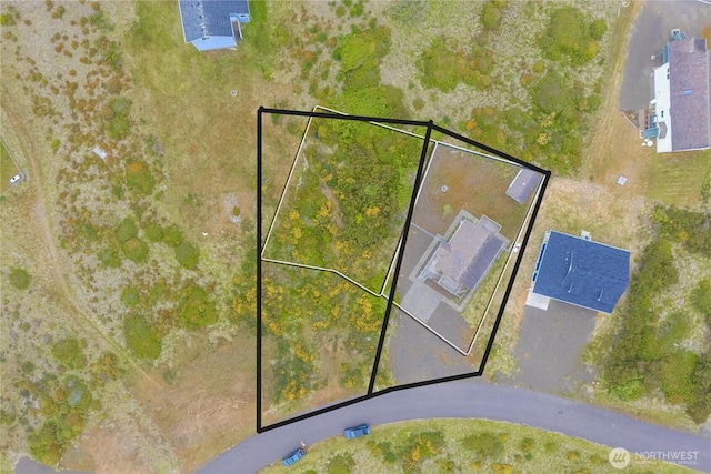 1421 Ocean Crest Ave SW, Ocean Shores, WA 98569 - aerial view of property's location featuring property boundaries highlighted