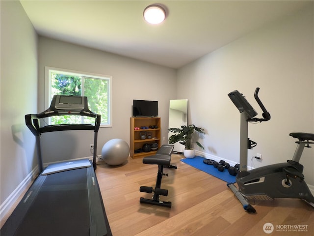 1621 Edgemoor Ln, Everett, WA 98203 - exercise room featuring wood finished floors and baseboards