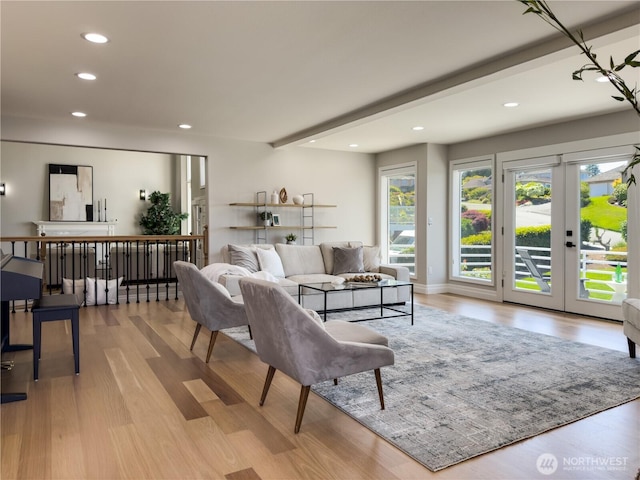 1621 Edgemoor Ln, Everett, WA 98203 - living area with recessed lighting, wood finished floors, and french doors