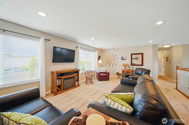 919 Carmella St, Walla Walla, WA 99362 - living area with light colored carpet, recessed lighting, and baseboards