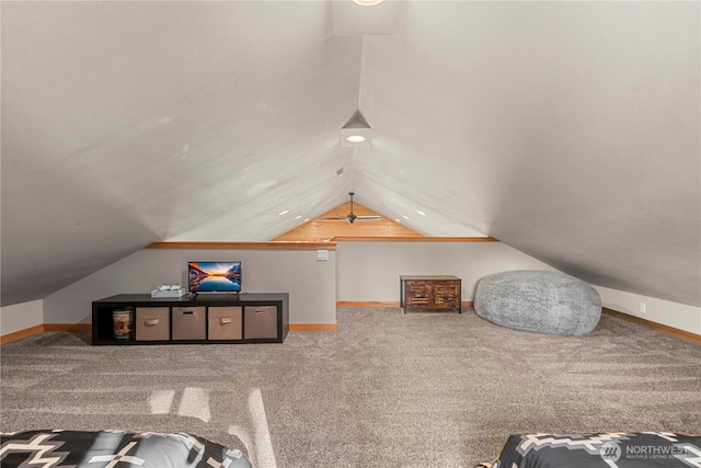 11175 Wending Ln, Leavenworth, WA 98826 - carpeted bedroom with lofted ceiling and baseboards