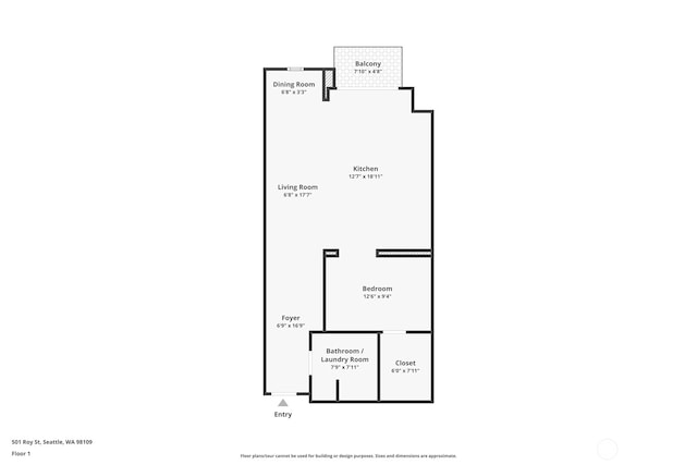 501 Roy St Unit T308, Seattle, WA 98109 - property floor plan