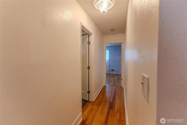1035 Oakes Ave, Everett, WA 98201 - hall featuring wood finished floors, a textured ceiling, baseboards, and a textured wall