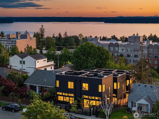 4825 42nd Ave SW, Seattle, WA 98116 - aerial view at dusk of a water view