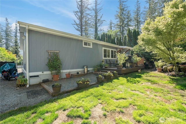 41515 Larson Dr, Gold Bar, WA 98251 - rear view of house featuring a lawn and crawl space