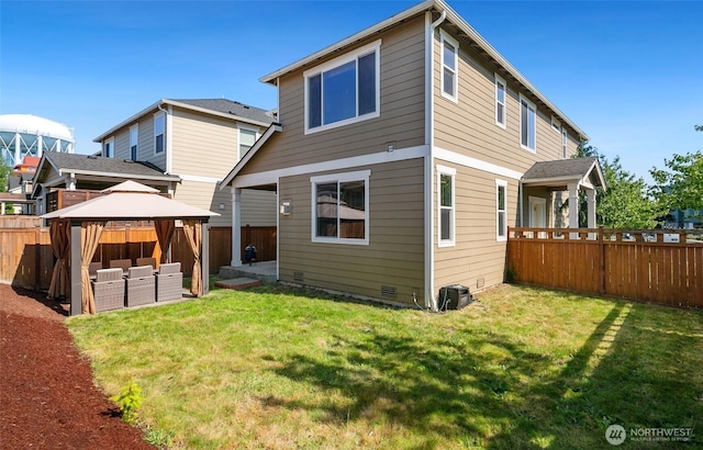 458 SW 111th Pl, Seattle, WA 98146 - back of property with a gazebo and an outdoor living space