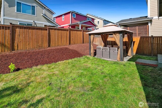 458 SW 111th Pl, Seattle, WA 98146 - view of yard featuring a gazebo and an outdoor hangout area