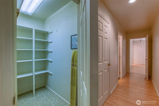 101 Tomihi Dr, Orcas Island, WA 98245 - hallway with baseboards, light wood-type flooring, and recessed lighting