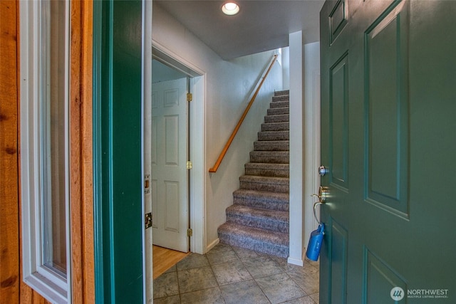 101 Tomihi Dr, Orcas Island, WA 98245 - foyer entrance featuring stairs, baseboards, and recessed lighting
