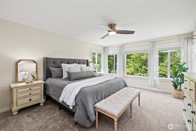 3098 SE 16th St, North Bend, WA 98045 - carpeted bedroom featuring baseboards and ceiling fan