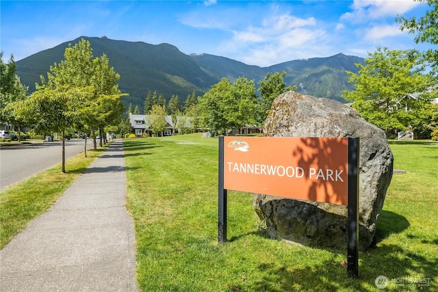 3098 SE 16th St, North Bend, WA 98045 - view of home's community with a mountain view and a yard