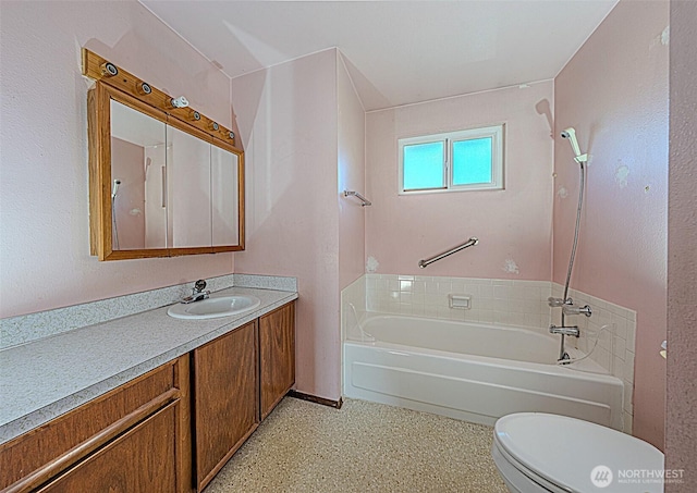 24427 14th Ave S, Des Moines, WA 98198 - bathroom featuring shower / bath combination, toilet, and vanity