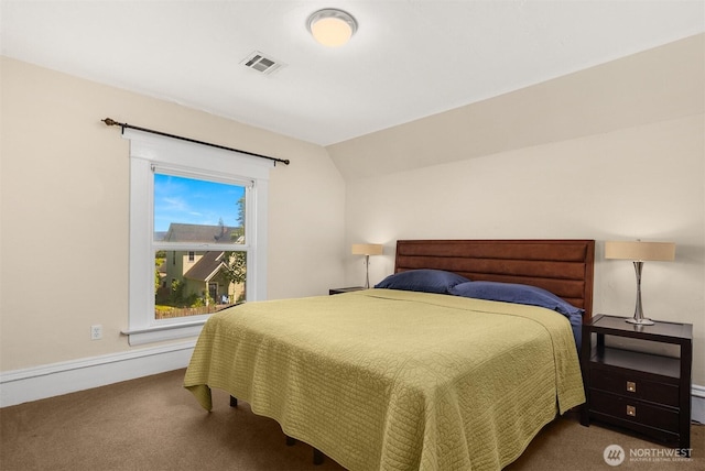 2321 Elm St, Bellingham, WA 98225 - bedroom featuring carpet floors, lofted ceiling, and baseboards
