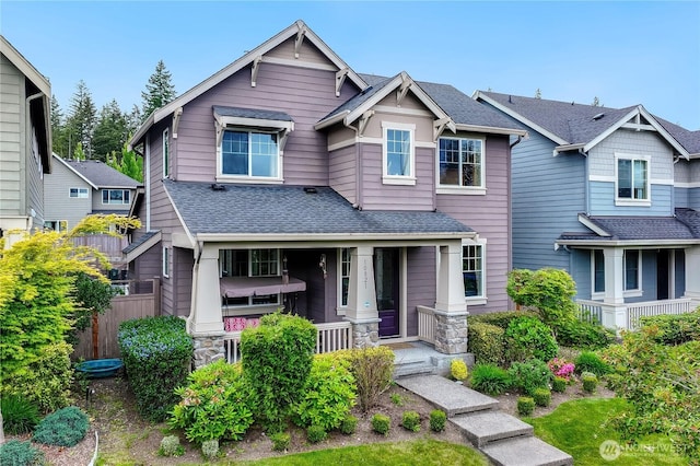 10821 Eastridge Dr NE, Redmond, WA 98053 - craftsman house featuring a porch and roof with shingles