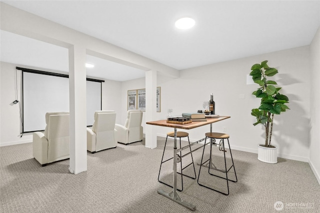 5041 Bowen Pl S, Seattle, WA 98118 - carpeted dining room featuring baseboards and a desk