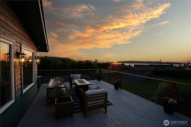 1083 N Vista Del Monte St, Camano Island, WA 98282 - wooden terrace with outdoor lounge area